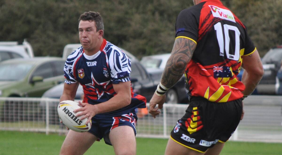 BEARING ALL: Tim Mortimer, pictured playing in this year's Group 10 All Stars side at King George Oval, will coach Blayney in 2018. Photo: NICK McGRATH