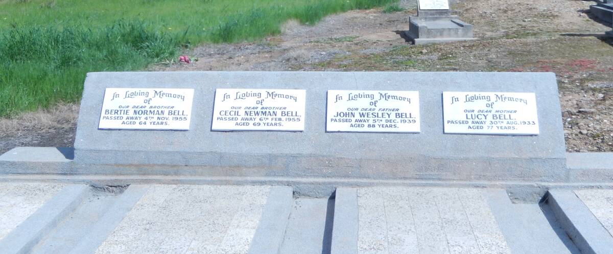 The gravesite of Bell Family members.


