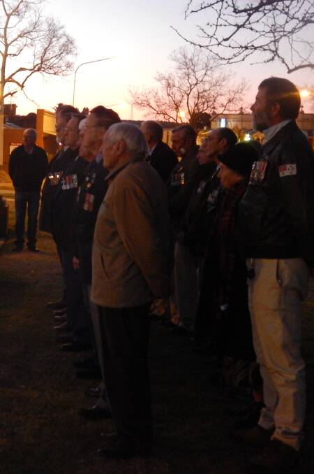 The 2015 'Long Tan Day' evening ceremony at Grenfell Cenotaph.


