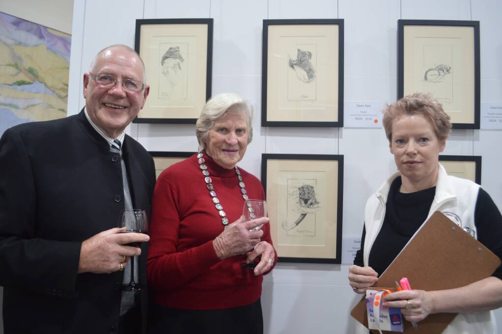 Warwick Crampton, Gingha Milne and Verdel Maclean at the art gallery opening.