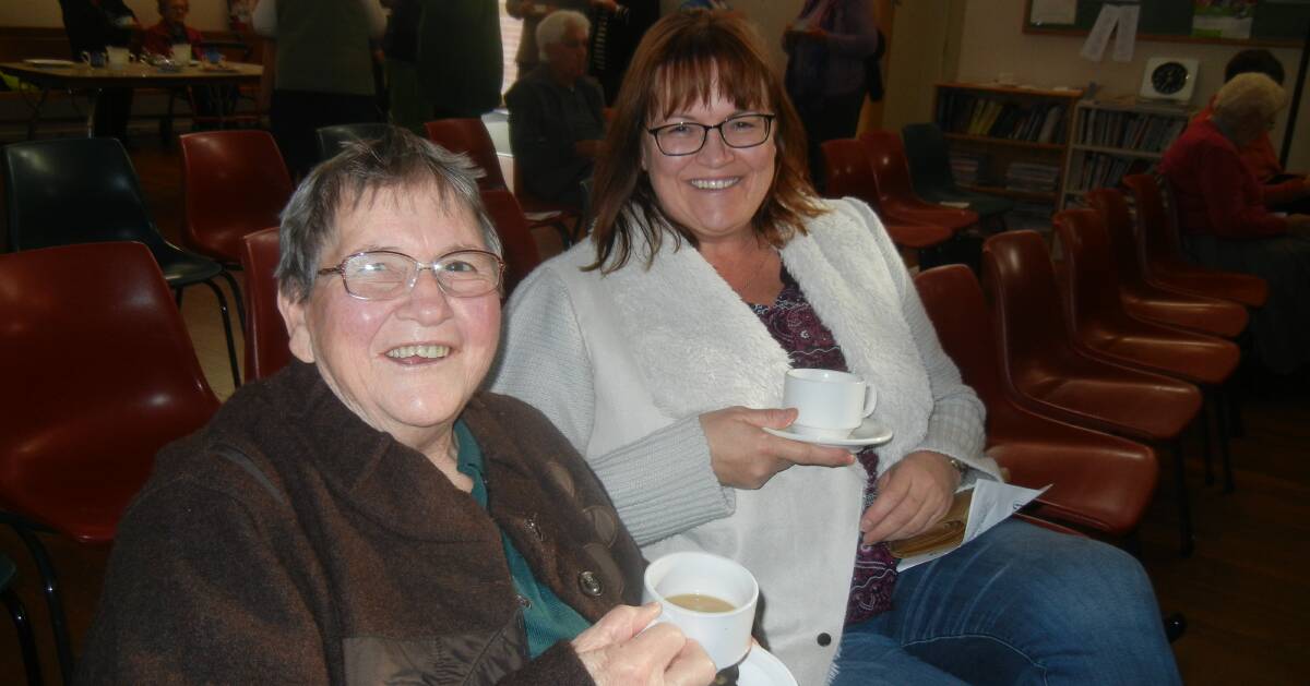 Judy and Jenny McInnes enjoying the Grenfell Dramatic Society's production "Crazy Ladies".