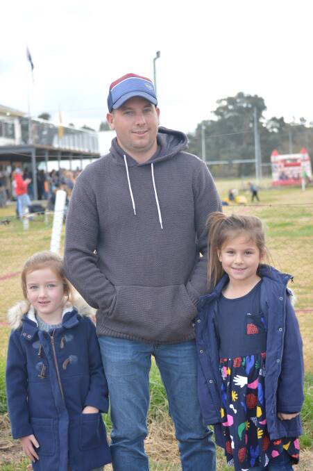 Ryan Galvin with his daughters Ruby and Katie. 