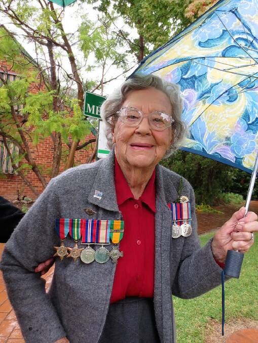 Teddy Simpson braved the rain on Anzac Day (Contributed by J Hodgson). 