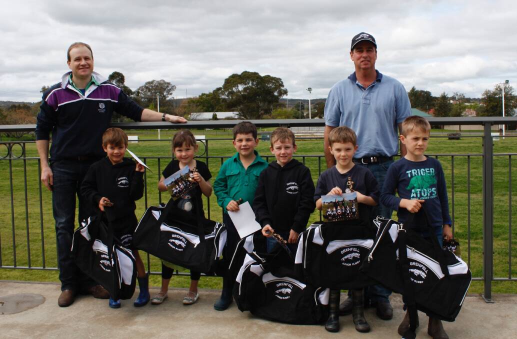 Under 7’s Blair Randall, Charlotte Reid, Cooper Smith, Charlie Baker, Hamish Gibson, James Wright and coaches Lachlan Gibson and Andrew Baker.