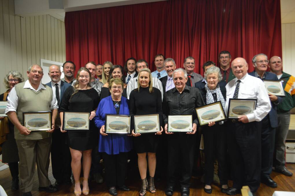 Inductees of the Grenfell and District Sporting Hall of Fame which was launched last weekend at the Bowling Club.