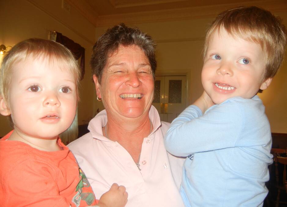 Jenny Armstrong with her grandsons Max and Tom.