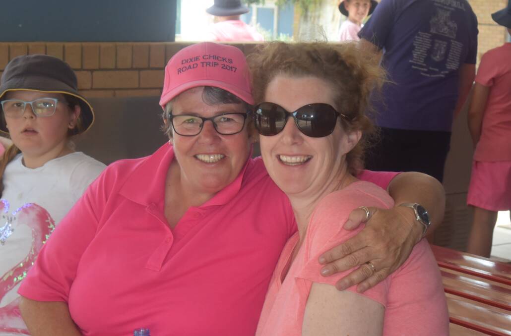 Marlene Miller and Tracey Penfold enjoying the fun of the pink day.