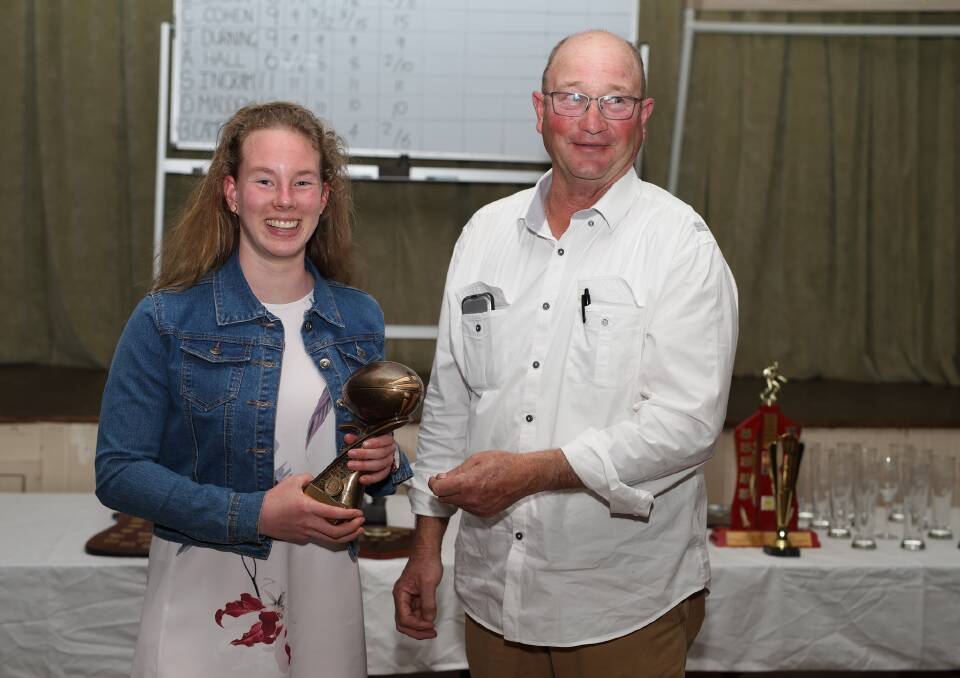 CONGRATULATIONS: Isabelle Holz was awarded Highest Point Scorer for 2017 League Tag during the Woodbridge Cup presentations held last week. Photo RS Williams.