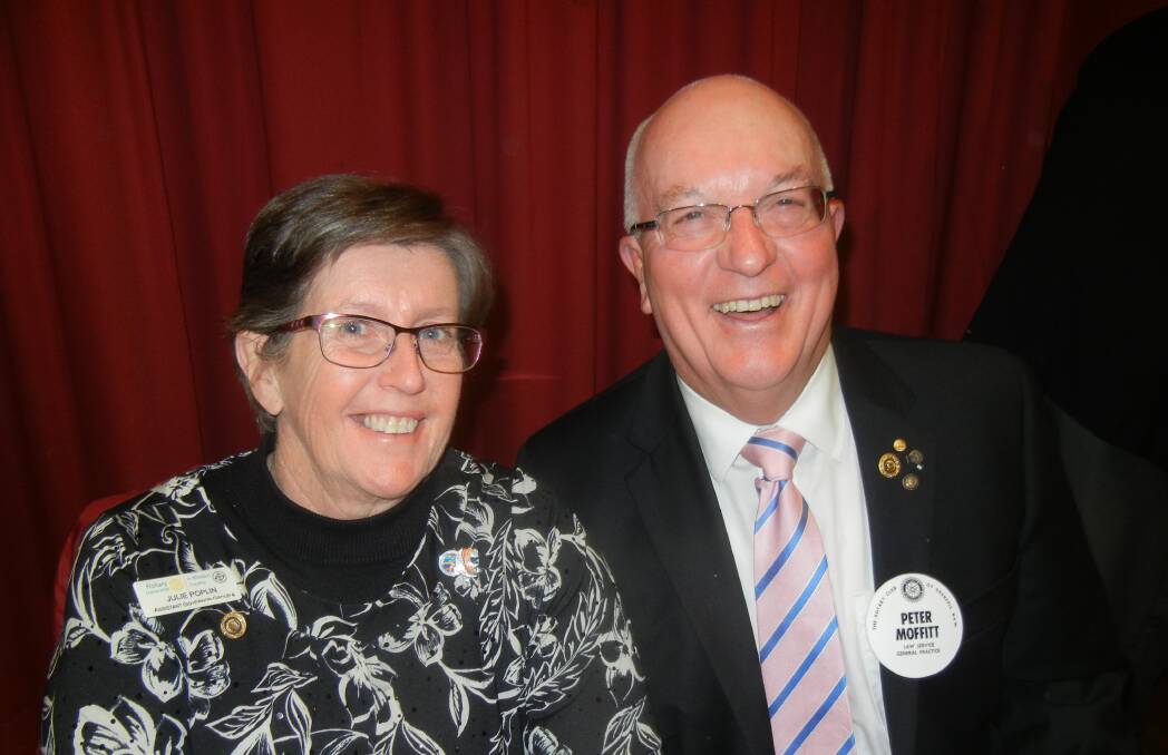ADG Julie Poplin with Rotarian Peter Moffitt (MC). 