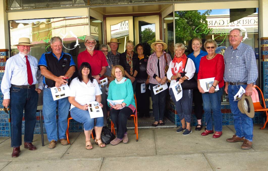 A group of Grenfell residents on a heritage walk accompainied by Weddin Shire Heritage advisor Sue jackson-Stepowski.