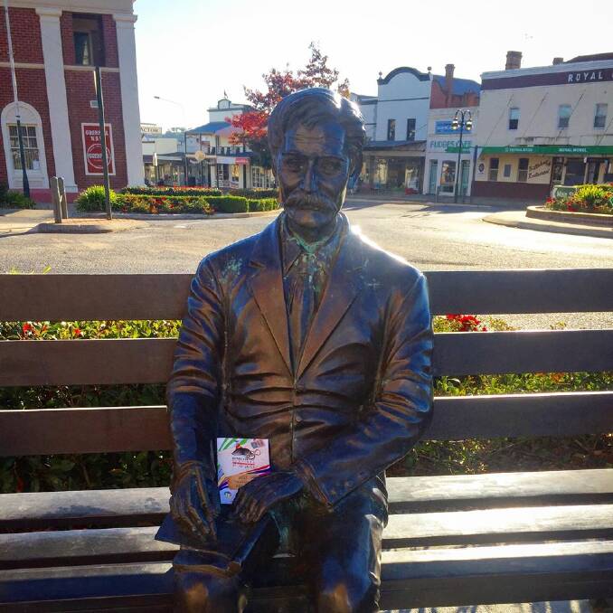 The iconic Henry Lawson statue in Grenfell's Main Street.
