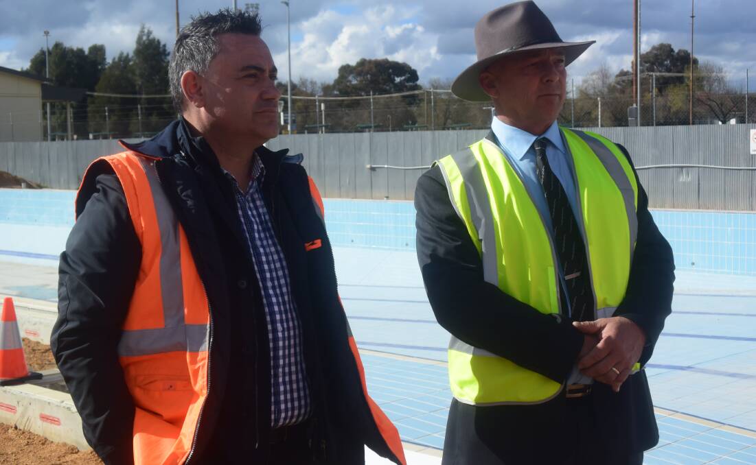 Deputy Premier of NSW John Barilaro with Weddin Shire Mayor Mark Liebich.