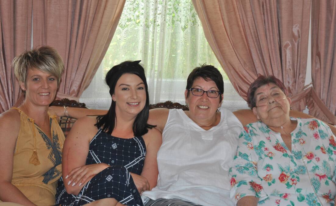 Bev Kennedy with her daughter Donna Smith and granddaughters Krystal and Kye.