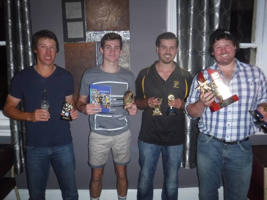 Jarrod Draffin, Frazer Ryder, Michael Walker and Ben Walker with their awards. Photo supplied.