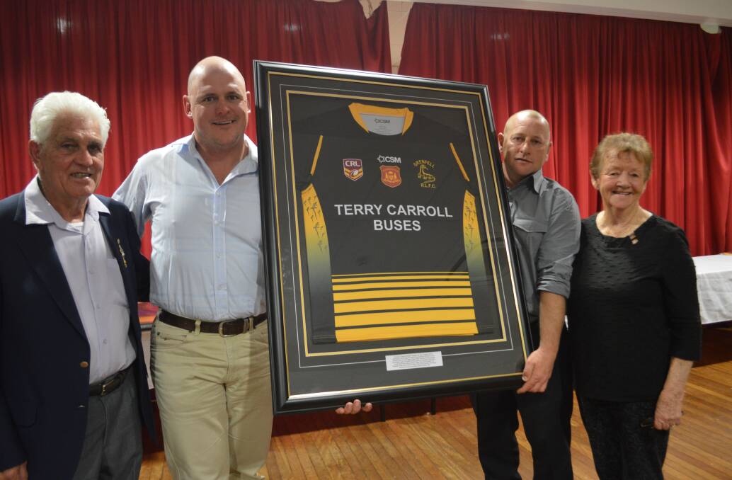 The club thanked sponsors of 39 seasons Terry and Deidre Carroll and presented them with this beautifully framed jersey.
