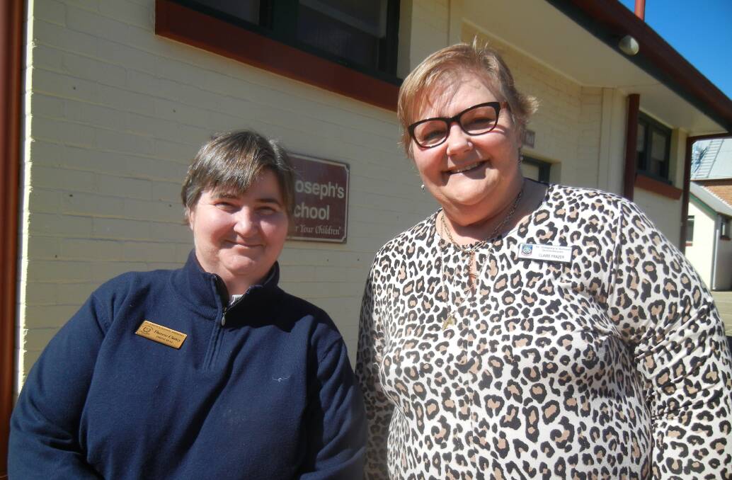  (R) Therese Clancy, Principal of St Joseph's with Claire Frazer from St Gregory's Queanbeyan. 