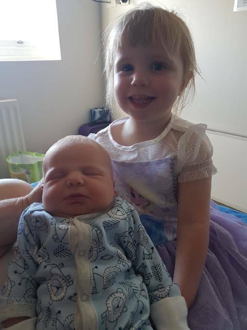 WELCOME: New born George Patrick Holmes with his sister Layla. Photo: Contributed.  