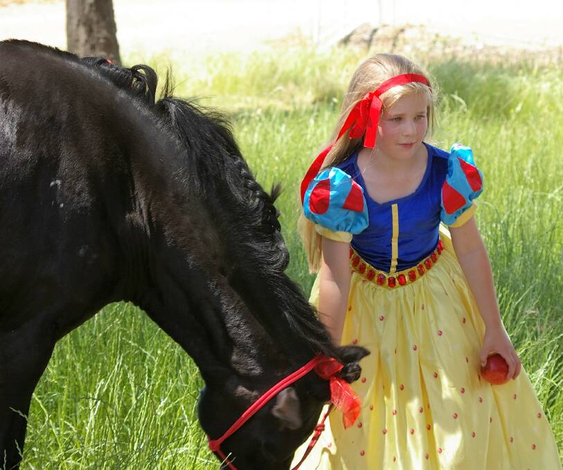 Daisy McMahon with "Willy" as Snow White.


