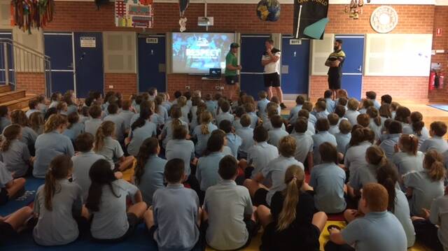 The NRL visit was a big hit with the students.


