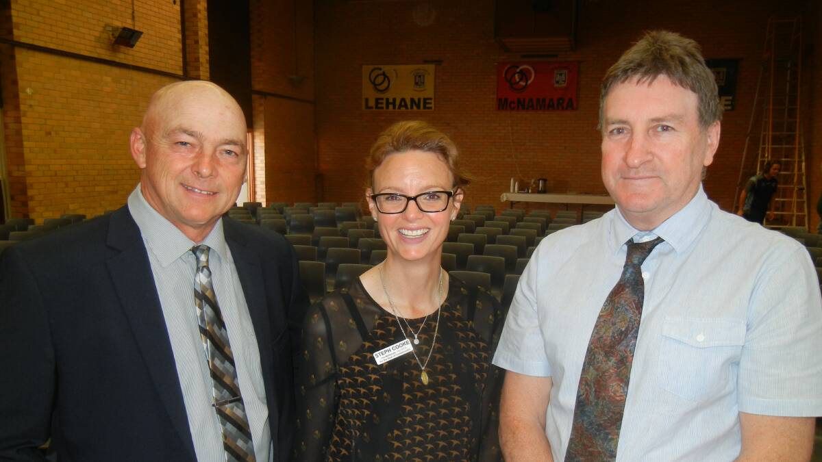 Mayor Mark Liebich and GM Glenn Carroll with Steph Cooke MP at the launch of "Sunshine on the Peaks". 