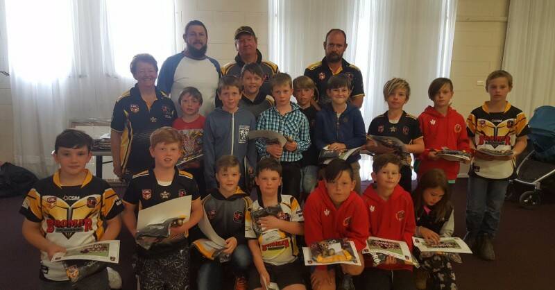 The U10s team with their coaches Anthony Joyce and Phill Rolls. Photo GJRLFC.