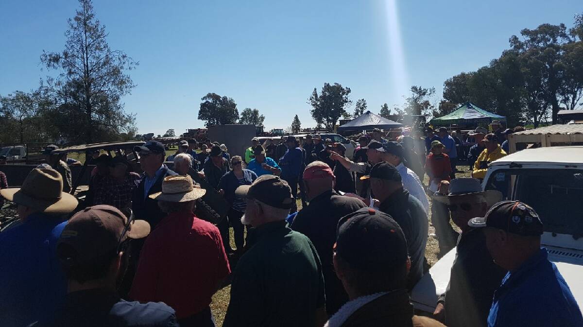 A massive crowd attended the combined clearing sale held at Caragabal recently. Photo K Pollock.