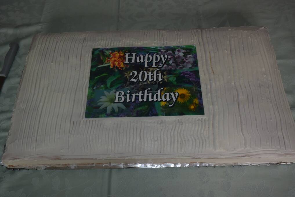 The beautiful 20th birthday cake of the Grenfell Endemic Native Plant Gardens.