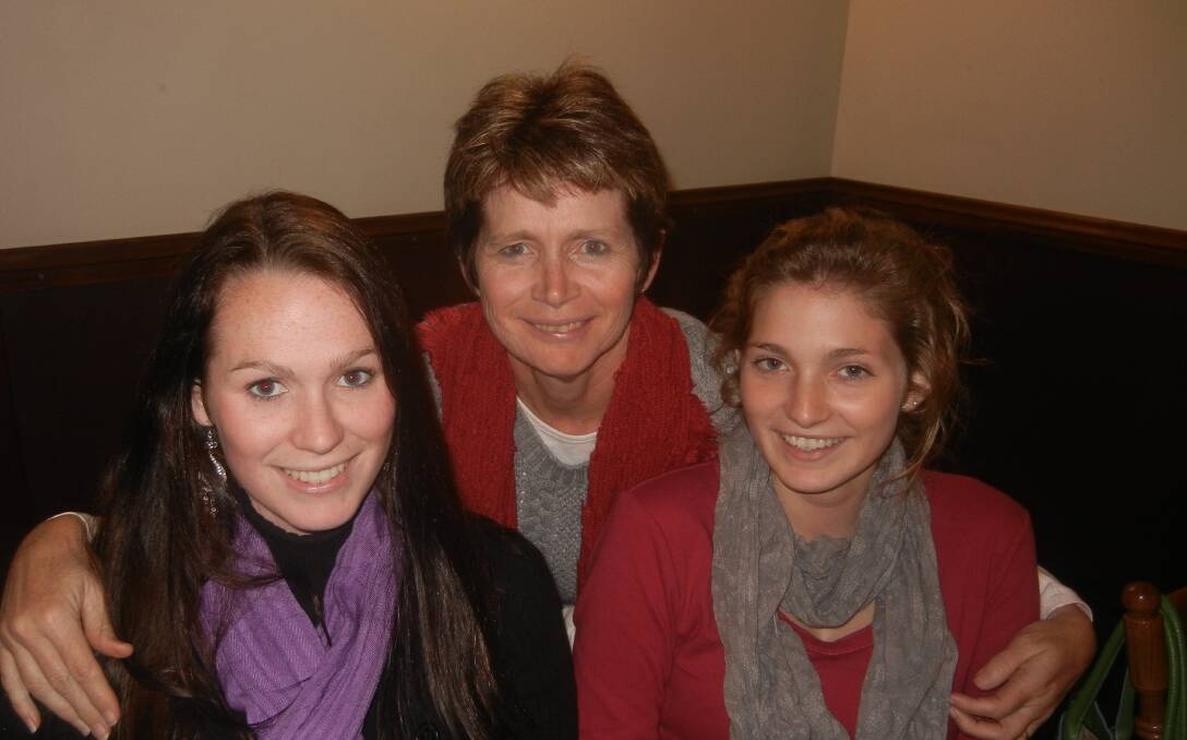 Kath McKellar with daughters Ingrid and Hillary.