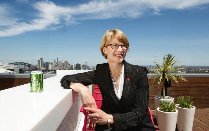 Alison Watkins CEO Coca Cola, with new product, coke life, on their balcony in North Sydney. Thursday 30th October 2014 AFR photo Louie Douvis Photo:  Louie Douvis