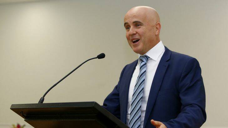 SYDNEY, AUSTRALIA - AUGUST 03:  NSW Minister for Education Adrian Piccoli delivers a speech during the official opening of the Anzac Park Public School on August 3, 2016 in Sydney, Australia.  (Photo by Daniel Munoz/Fairfax Media)