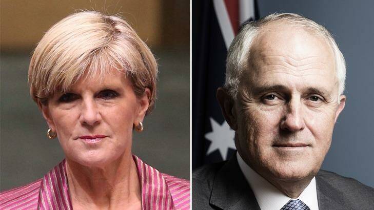 Foreign Affairs Minister Julie Bishop and Communications Minister Malcolm Turnbull are understood privately to be talking to each other about the future leadership. Photo: Andrew Meares, Nic Walker