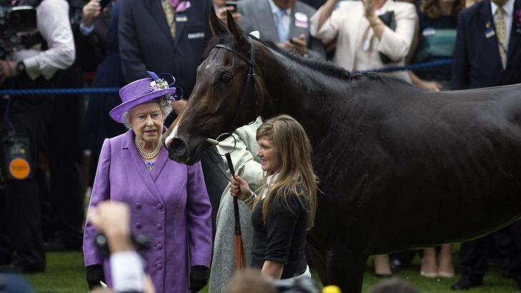 Cup runner: Queen Elizabeth with Estimate after it won the Gold Cup at Ascot last year.