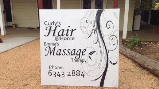 The new sign outside Carolyn and Emma Shaw’s Hair @ Home and Massage Therapy. (Photo Contributed)