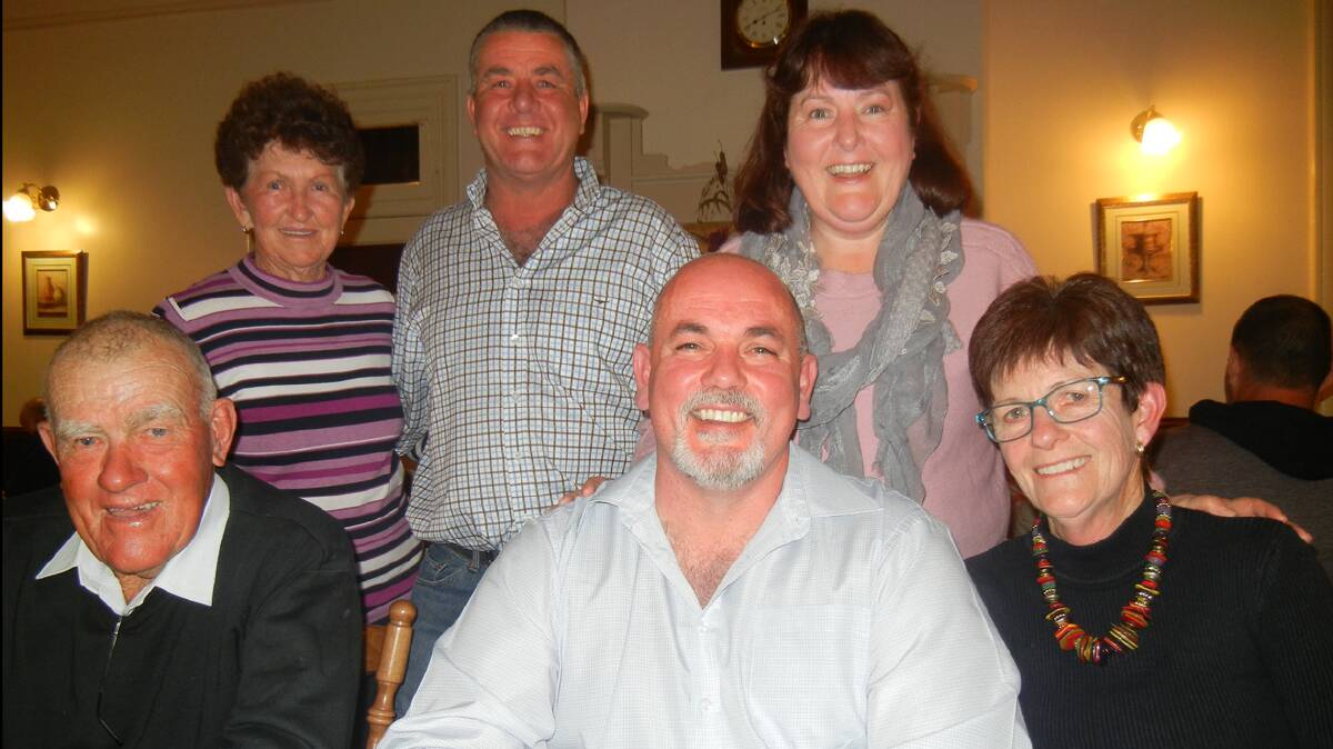 Having a great night at Fettler’s Restaurant are the Condon family (BL-R) Margaret, Craig and Maree (Neill) and (F) Neville, Kevin and Julie when Kevin was visiting from Queensland.