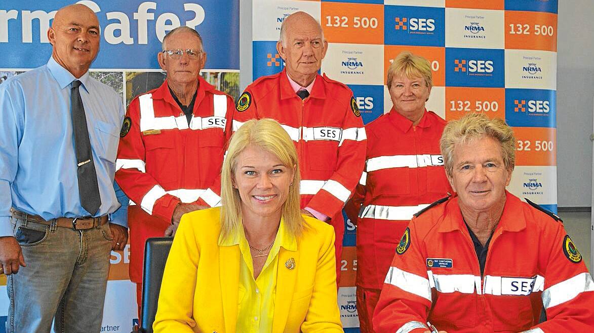 Local Member for Burrinjuck, the Hon Katrina Hodgkinson MP at the Grenfell SES Headquarters last Wednesday, March 25, for the official signing of the SES's new Volunteer Charter. Grenfell are the first SES organisation to sign the Charter in our Region. Pictured here with Katrina are Weddin Shire Mayor, Mark Liebich and SES Volunteers Arthur Richardson, Bill Atchison, Pat Brown and Ray Cawthorne.
