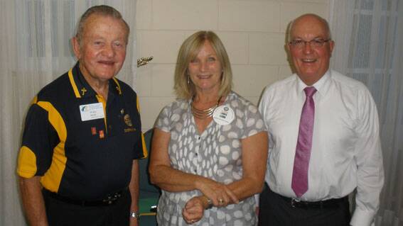 Father Bill Pryce with Rotary Club Members PP Chris Lobb and PP Peter Moffitt. 