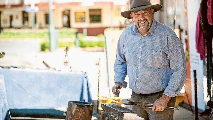Blacksmith Barney Rogers will be teaching his trade at Grenfell Gold Fest. 