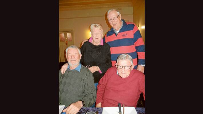 (F-L) Ray Brown celebrated his birthday on August 5 with his neighbour John Phillips and his sister Shirley and brother in law Lindsay Ballard. 