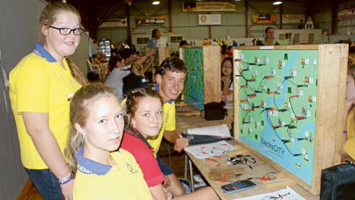 Seen here with their project were (l/r) Shannon Best (standing), Melissa Whatman, Byanca Curl and Adam Chalker. 