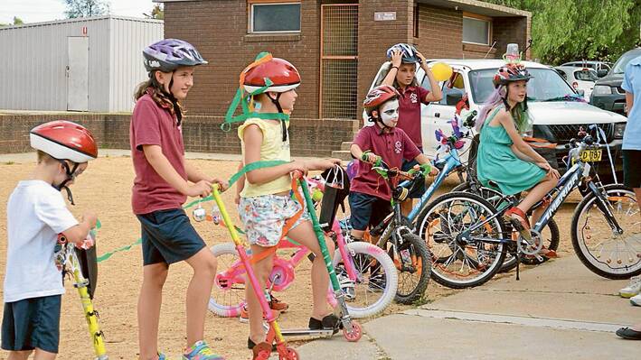 St Joseph's students get ready to race at the recently held St Joseph's Primary School Fete. 