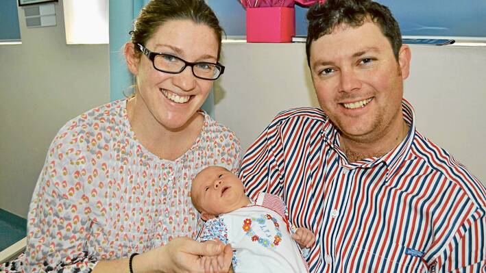 Proud parents, Amanda and Tim Partridge with their beautiful daughter Sophia Elizabeth who was born Sunday, August 17 at Cowra. (Photo courtesy Cowra Guardian) 
