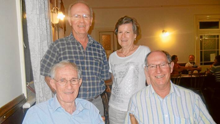 (B) Hugh Moffitt and Pam Hunter with (F L-R) Justyn Armstrong and Ian Hunter at a dinner at Fettler’s Restaurant prior to Ian and Hugh’s trip to Melbourne for the Australian Open Tennis. 