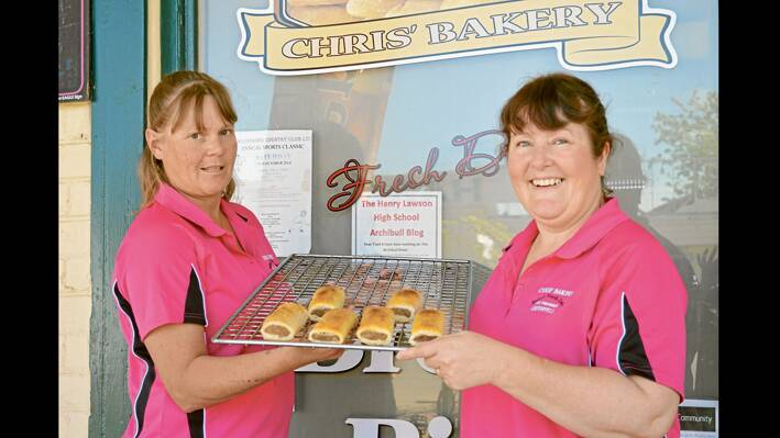 Myree Beath-Pearce and Maree Neill with the award winning Sausage Rolls. 
