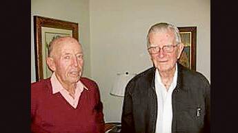 Old school friends, John Smith from Grenfell and Cardinal Edward Bede Clancy at a get together in 2009. These classmates had not seen each other for almost 70 years. 