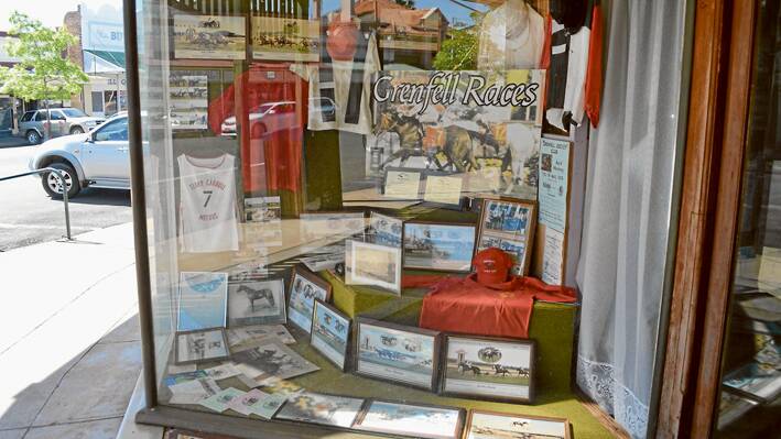 Grenfell Jockey Club's shop window display. 