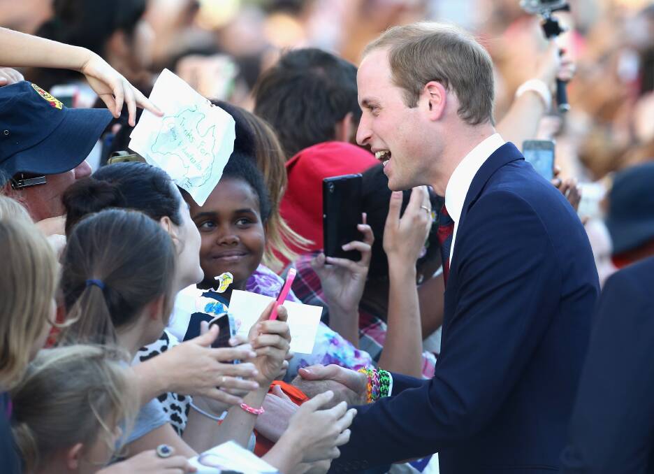 Prince William, Duke of Cambridge during a walkabout on on the South Bank on April 19, 2014 in Brisbane Photo by Chris Jackson/Getty Images)