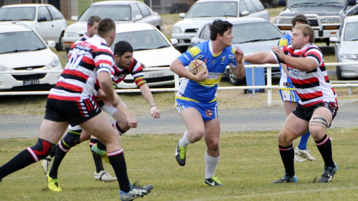 SCRAPING HOME: Dylan Leyshon was part of the CSU Blue side which kept their season alive with a last-gasp win over Lithgow Bears on Saturday. Photo: JEFF GEDDES 	081814csuBlue