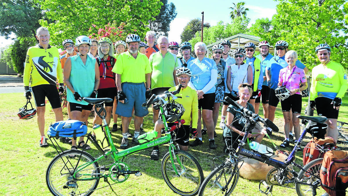 A huge gathering of  the Australian Bike Friday Club who stayed overnight in the Grenfell Caravan Park last Friday before their ride to Greenethorpe. The bikes are unusual to say the least and look like the kind of bike you can take anywhere and still participate in a great past time. 