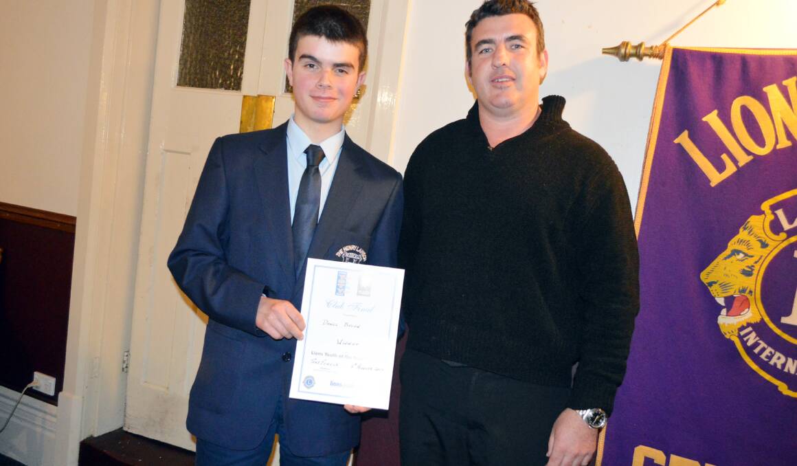 The “Overall” category winner was judged to be Daniel Brown seen here being presented with his certificate by Judge Chris McGregor, manager of the NAB in Young and Grenfell.