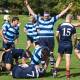 Ollie Walker (kneeling) gets up after scoring the winning try for Kinross. Picture by Carla Freedman